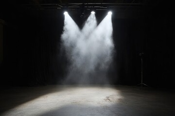 Fototapeta premium Empty stage lit by spotlights