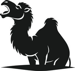 Black vector of a camel animal silhouette
