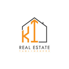 initial monogram logo for real estate With home shape creative design.

