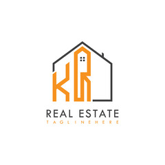 initial monogram logo for real estate With home shape creative design.
