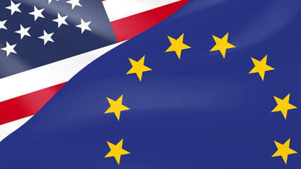 United States and European Union Flags. Jpg img.