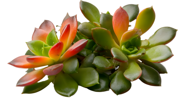 Two small green and red succulent plants