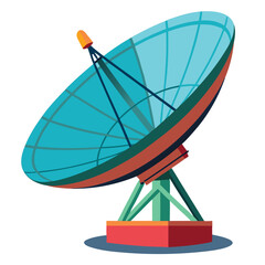 large-satellite-dish vactor image on-a-white-background
