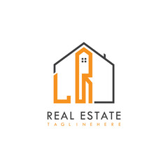 initial monogram logo for real estate With home shape creative design.
