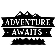 Adventure Awaits Inspiring Mountain Exploration Graphic Design