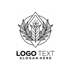 Highlight Cover Icon. Highlight Story Natural. Hand Drawn Floral Logo