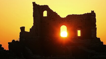 Obraz premium Sunrise over ancient ruins