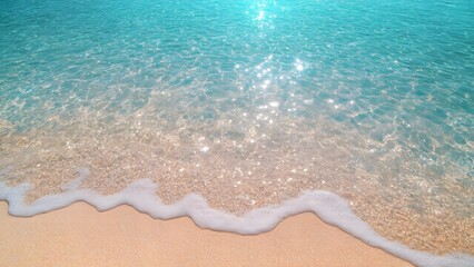 Obraz premium Summer serenity tranquil ocean waves beachfront nature scene bright sunlight peaceful atmosphere