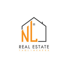 initial monogram logo for real estate With home shape creative design.
