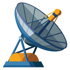 large-satellite-dish vactor image on-a-white-background