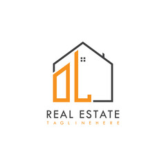 initial monogram logo for real estate With home shape creative design.

