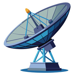 large-satellite-dish vactor image on-a-white-background