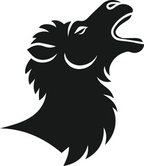 Black vector of a camel animal silhouette
