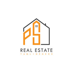 initial monogram logo for real estate With home shape creative design.
