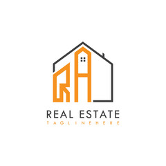 initial monogram logo for real estate With home shape creative design.
