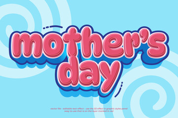 Happy mother's day vector text effect