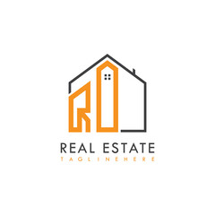 initial monogram logo for real estate With home shape creative design.
