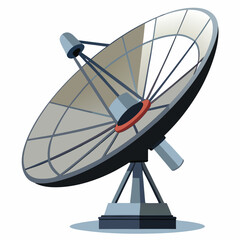 large-satellite-dish vactor image on-a-white-background