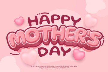 Mother's day text effect. Vector illustration