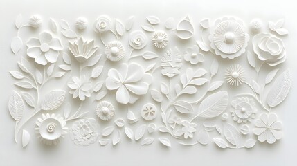 A visually striking paper art piece featuring an ornate symmetrical border composed of delicate intricately cut out floral designs and abstract swirling patterns