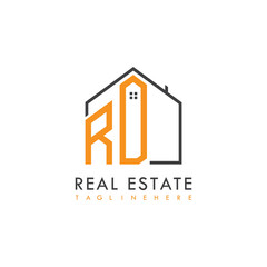 initial monogram logo for real estate With home shape creative design.
