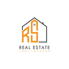 initial monogram logo for real estate With home shape creative design.
