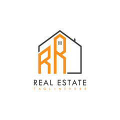initial monogram logo for real estate With home shape creative design.
