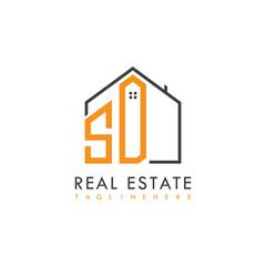 initial monogram logo for real estate With home shape creative design.

