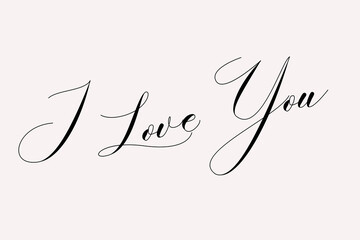 vector illustration of ''I Love You'' on an abstract background