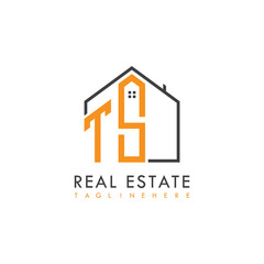 initial monogram logo for real estate With home shape creative design.
