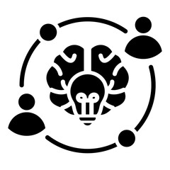 Brainstorm icon with glyph style