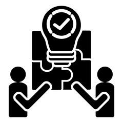Collaborative Problem Solutions icon with glyph style