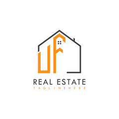 initial monogram logo for real estate With home shape creative design.
