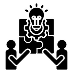 Collaboration icon with glyph style