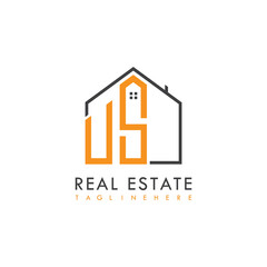 initial monogram logo for real estate With home shape creative design.
