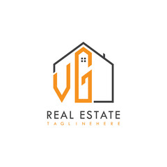 initial monogram logo for real estate With home shape creative design.
