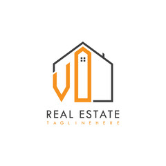 initial monogram logo for real estate With home shape creative design.
