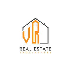 initial monogram logo for real estate With home shape creative design.
