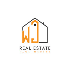 initial monogram logo for real estate With home shape creative design.

