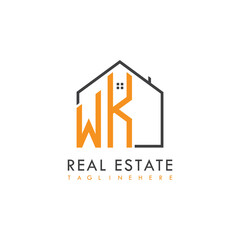 initial monogram logo for real estate With home shape creative design.
