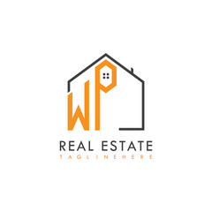 initial monogram logo for real estate With home shape creative design.

