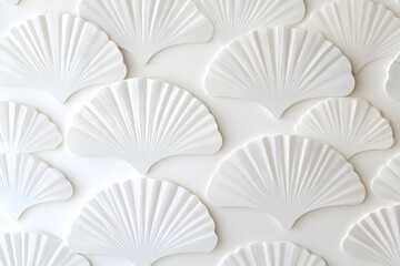 Pure Elegance Seamless White Scalloped Background