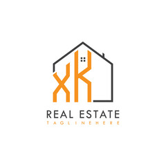 initial monogram logo for real estate With home shape creative design.
