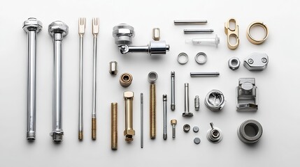 Fototapeta premium Neatly arranged plumbing components, showcasing precision and organization in design. 