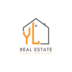 initial monogram logo for real estate With home shape creative design.
