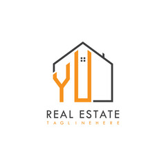 initial monogram logo for real estate With home shape creative design.
