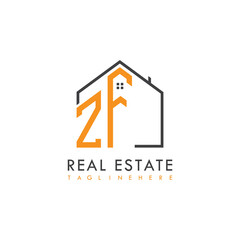 initial monogram logo for real estate With home shape creative design.
