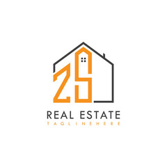initial monogram logo for real estate With home shape creative design.
