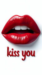 Passionate Red Lips: A Kiss for You