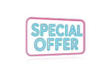 Fototapeta premium Bright Neon Sign for Special Offer in Vibrant Colors with Glow Effect